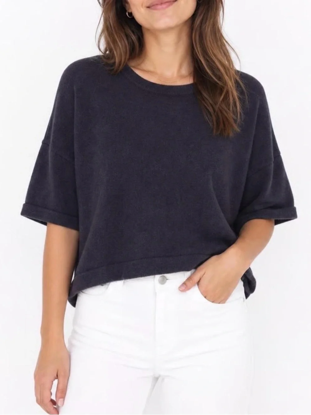 Lululemon Athletica Cropped Oversized Dark Gray Sweatshirt Size Small.
